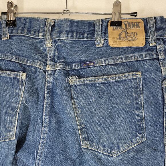 Vintage Big Yank Denim Jeans Mens 36x31 Blue Flare Bell Bottom Boot Cut Retro - Picture 7 of 16